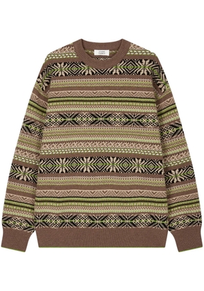 TOMBOY fair isle intarsia knit sweater - Brown