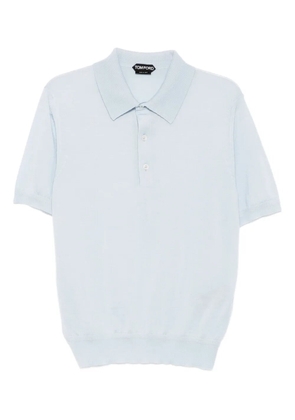 TOM FORD knitted polo shirt - Blue