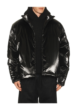 Fear of God ESSENTIALS Puffer Jacket in Black. Size L. Also in XS, S, M, XL/1X, XXL/2X.