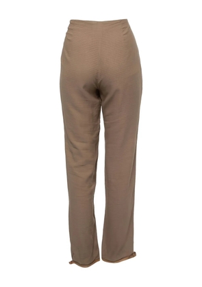 Emporio Armani Pre-Owned buckled-hem trousers - Brown