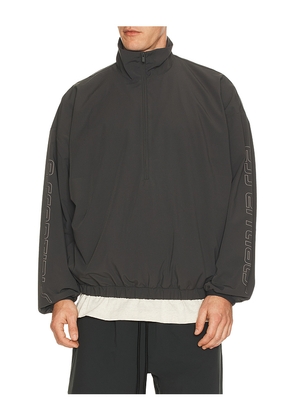 Fear of God ESSENTIALS Half Zip Track Jacket in Grey. Size L. Also in S, M, XL/1X.
