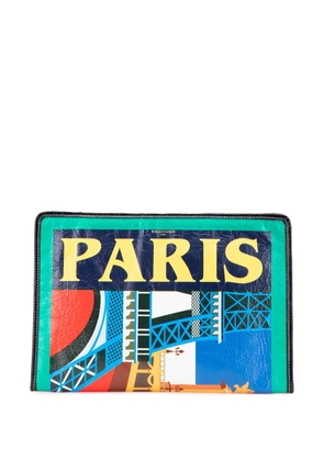 Balenciaga Pre-Owned 2018 Lambskin Bazar Paris City Arena clutch bag - Blue