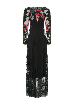 Temperley London Diamantine ribbon-embellished lace dress - Blue