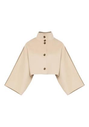 Yves Salomon double-sided cape jacket - Neutrals