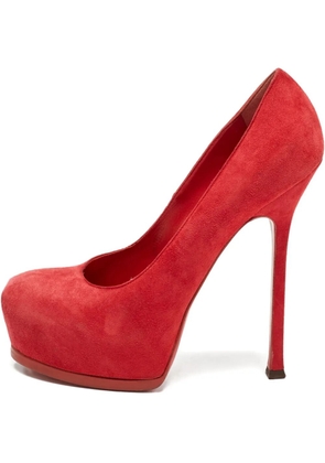 Saint Laurent Pre-Owned 150mm Tribtoo suede pumps - Red