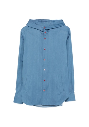 Kiton Mariano hooded shirt - Blue