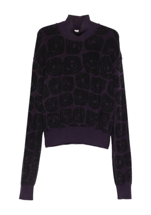 Alaïa Pre-Owned 1990s wool roll-neck sweater - Purple