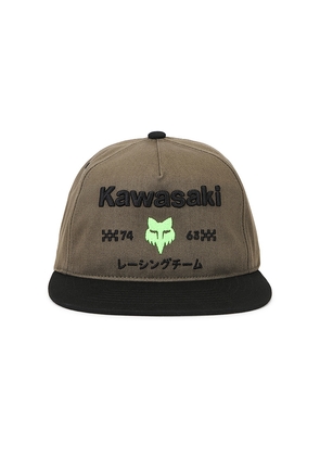 Fox Racing x Kawasaki Snapback Hat in Green.