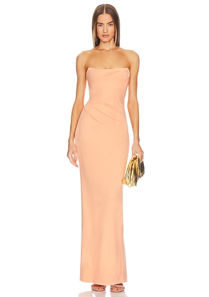 Michael Costello x REVOLVE Briggs Gown in Peach. Size L. Also in M, XL.