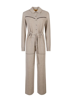 Guest In Residence cashmere yoke-detail jumpsuit - Neutrals