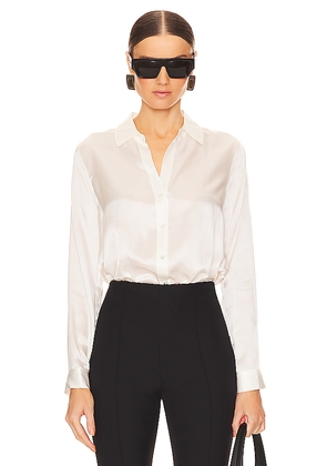L'AGENCE Tyler Long Sleeve Blouse in White. Size L. Also in M.