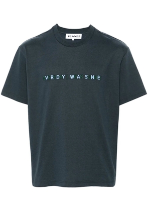Sunnei logo-embroidered T-shirt - Blue