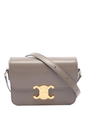 Celine Pre-Owned 2021-2025 Teen Shiny Calfskin Triomphe crossbody bag - Grey