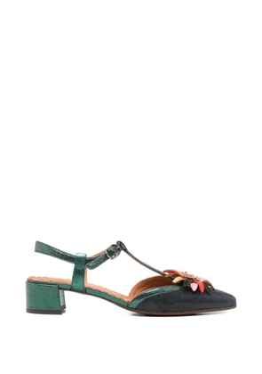 Chie Mihara Heleni floral-embellished heeled pumps - Green