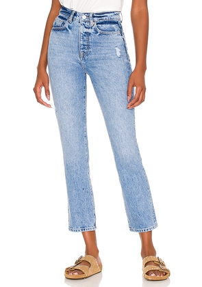Lovers and Friends Reece High Rise Slim Straight Jeans in Denim-Medium. Size 26. Also in 27.