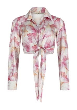 PARAMIDONNA Bloom beach shirt - White