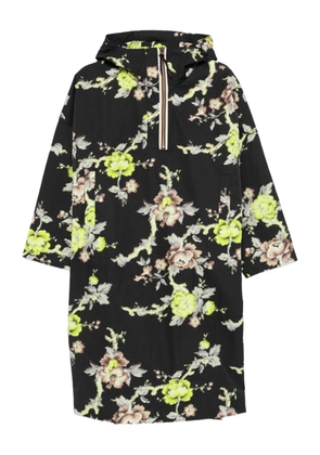 PSOPHIA floral-print hooded parka - Black