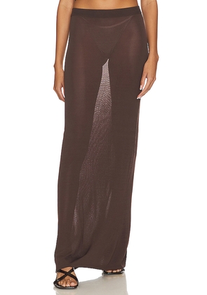 L'Academie Hadi Maxi Skirt in Chocolate. Size L. Also in S, XL.