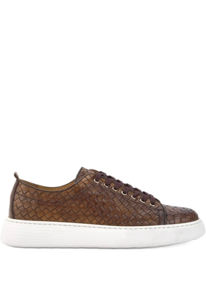 CALCE woven leather trainers - Brown