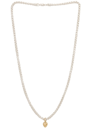 Loren Stewart Gordita Heart Necklace in Metallic Silver.
