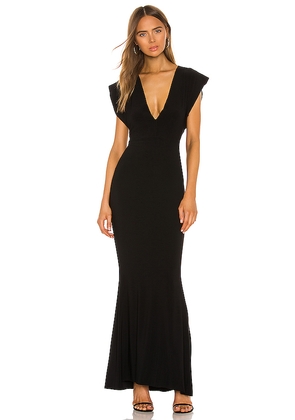 Norma Kamali X REVOLVE V Neck Rectangle Gown in Black. Size L. Also in M, S, XL, XS, XXS.