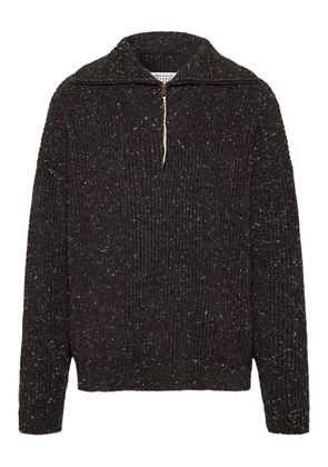 Maison Margiela zip-neck textured knit sweater - Grey