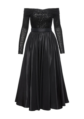NISSA sequin off-shoulder midi dress - Black