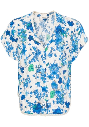 Zadig&Voltaire Tiffiny floral-print crepe blouse - Blue