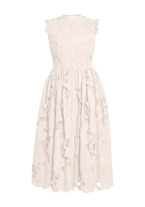 ERDEM floral-cutwork sleeveless midi dress - Pink