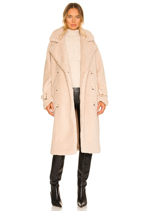 LAMARQUE Malani Faux Fur Coat in Beige. Size L. Also in XL.
