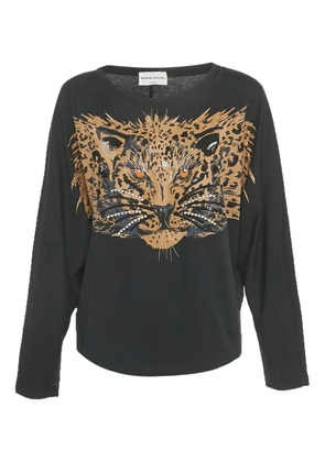 Sonia Rykiel Pre-Owned tiger-print beaded top - Black