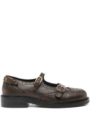SANDRO brogue buckle loafers - Brown