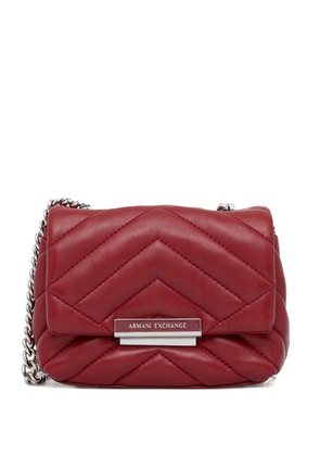 Armani Exchange chevron quilted chain satchel - Red
