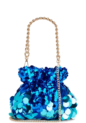 olga berg Pedro Sequin Pouch in Blue.