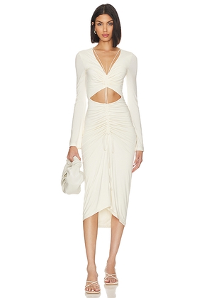 L'Academie x Jetset Christina Norae Midi Dress in White. Size L. Also in M, XL.
