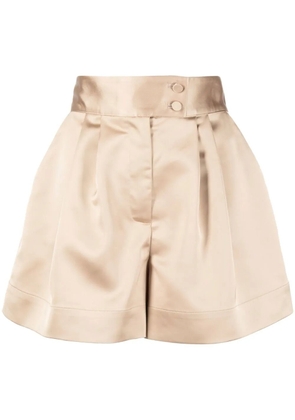 STYLAND high-waisted satin-finish shorts - Gold