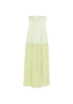 Simkhai pleated strapless maxi dress - Green