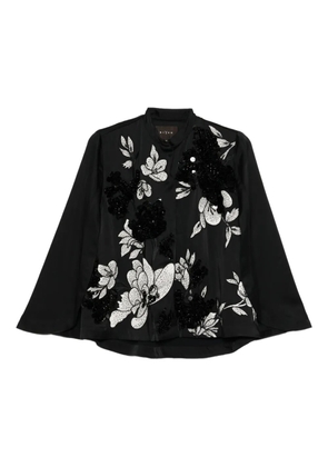 Biyan floral-embroidered jacket - Black