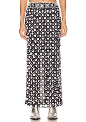 MAJORELLE Cirie Embellished Maxi Skirt in Black. Size XXS. Also in L.