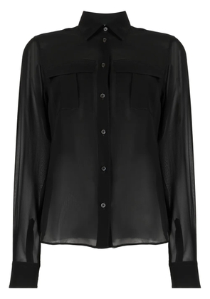 ASPESI semi-sheer construction silk blouse - Black