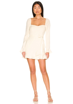 MORE TO COME Khloe Ruffle Sleeve Mini Dress in Ivory. Size S. Also in L.