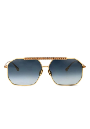 ANNA-KARIN KARLSSON Le Boss 2.0 geometric crystal-embellished sunglasses - Gold