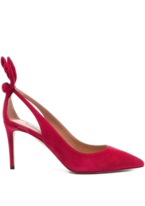 Aquazzura 80mm bow-detail cut-out pumps - Pink