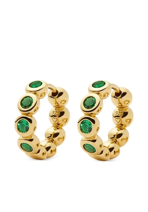 Missoma 18K yellow gold vermeil small emerald tennis hoop earrings