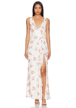 LPA Liv Draped Maxi Dress in White. Size S. Also in XS.