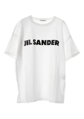 Jil Sander Pre-Owned 2010 logo-print cut-off T-shirt - White