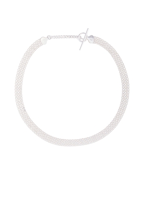 Loren Stewart Chainmail Necklace in Metallic Silver.