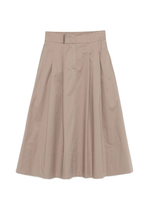 Peserico A-line pleated midi skirt - Brown