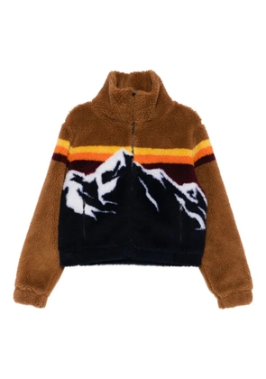 We Norwegians fleece zip-up jacket - Brown