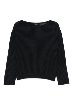 Theory ribbed boat-neck sweater - Blue